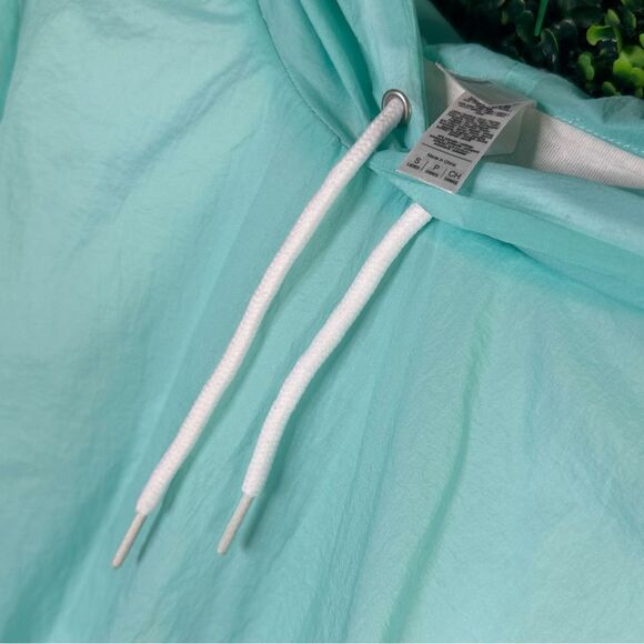 American Apparel Cropped Turquoise Aruba Blue Hoodie Sweatshirt Top Sz Small - Picture 5 of 9